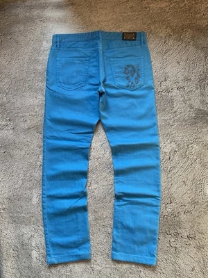 Just Cavalli Blue Beaded Python Pocket Pants Electric Blue Snake Skin Glitter - Image 1 of 4