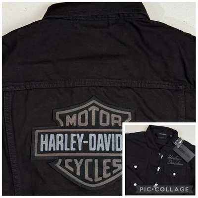 Harley-Davidson Women Size 1W Black Denim Biker / Trucker Jacket New Plus Size - Image 1 of 4