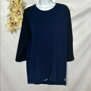 GUC FL2 marineblaues und schwarzes Raglan-Shirt Größe Large sportliche Athleisure - Bild 1 von 3