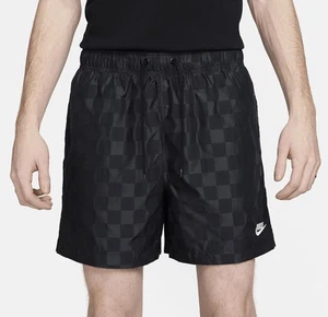 Pantalones cortos Nike Club Flow para hombre negros/grises tiro medio talla L nuevos con etiquetas - Imagen 1 de 14