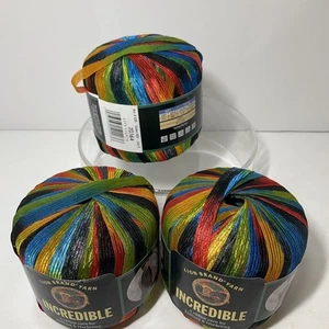 Lion INCREDIBLE Vtg. Ribbon Yarn Lot Of 3 CITY LIGHTS #203 50g Lot 20364 - Picture 1 of 7