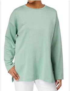 Maglione donna Eileen Fisher Seafoam verde cotone manica lunga taglia large - Foto 1 di 6