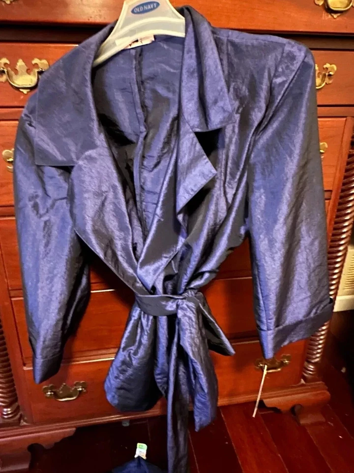 Jaqueta longa Alex Marie Dark Concord roxa poliéster/nylon algemada tamanho 20W - Imagem 1 de 1