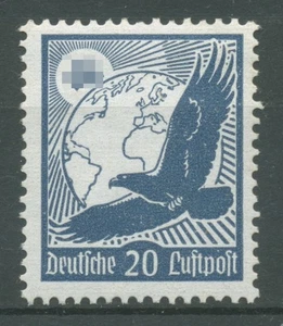 Deutsches Reich 1934 Flugpostmarke waagerechte Gummiriffelung 532 y mit Falz - Picture 1 of 1