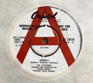 The Lettermen –Secretly/The Things We Did Last Summer -Capitol CL 15419 7" Promo - Picture 1 of 5