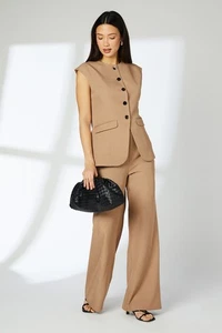Principles Taupe Wide Leg Trousers Womens Daywear Trousers - Picture 1 of 4