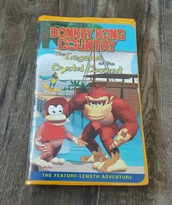 Donkey Kong Country Legend of The Crystal Coconut Clamshell VHS Nintendo Movie  - Picture 1 of 6