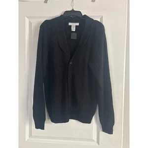 Neu mit Etikett Forgiveness schwarze Herrenstrickjacke Pullover Knopfleiste Größe Large - Bild 1 von 5