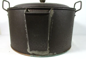 Antique Primitive Country Decor Tin Metal Vented Dough Riser Pan Copper Bottom - Picture 1 of 14