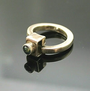 RONNIE WILLIE VINTAGE MYSTIC TOPAZ HIGH SETTING STERLING SILVER MODERNIST RING 7 - Picture 1 of 5