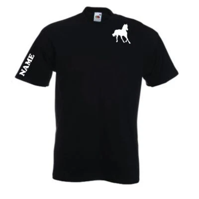 PERSONALISED-R-US-UK Horse Riding Kids Custom T-Shirt with Name on Sleeve Equestrian TShirt (H20)