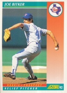 #743 TEXAS RANGERS # JOE BITKER # BASEBALL CARD SCORE NFL '92