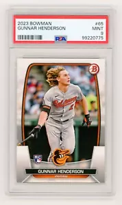 2023 Bowman Gunnar Henderson RC #65 PSA 9 Mint Rare Orioles Rookie Card - Picture 1 of 2