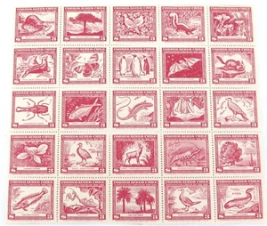.SCARCE 1948 CHILE #C124 BLOCK of 25 $3, FLORA & FAUNA. MH - Picture 1 of 5