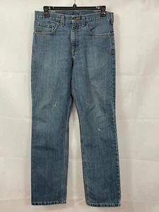 Carhartt Mens Blue Denim Work Pants Jeans Size 34x31 Stained Distressed J2 - Picture 1 of 13