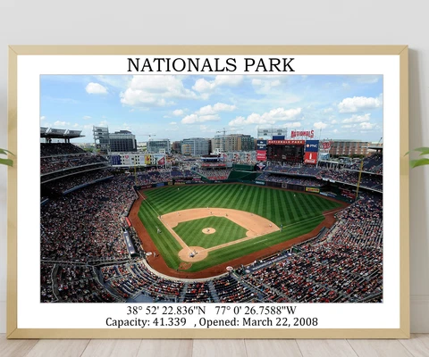 Nationals Park Stadium Poster Unframed, Washington Nationals Stadium Wall Art Cover