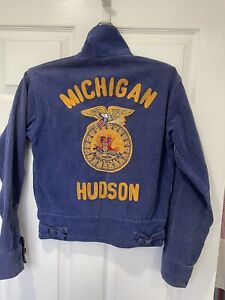 Vintage 50s FFA Corduroy Future Farmers  Hudson Michigan Jacket President S/M
