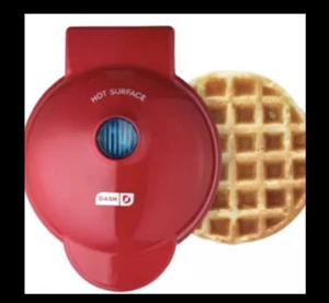 Dash 4” RED Mini Waffle Maker Machine Waffles, Paninis, Non Stick 360 Watt NEW - Picture 1 of 6