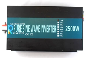Pure Sine Wave Inverter DC to AC 12v Automotive Car Power Dual 120v AC Outlets - Picture 1 of 8