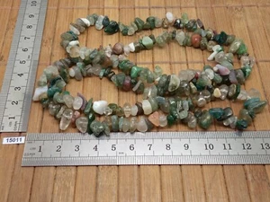 Collier baroque chips AGATE MOUSSE de qualité 90cm pierre naturelle reiki - Imagen 1 de 3