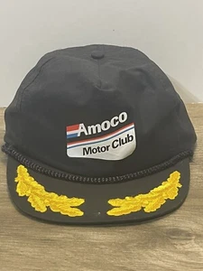 VTG Amoco Motor Club Rope Trucker Hat With Gold Leaves - Picture 1 of 9