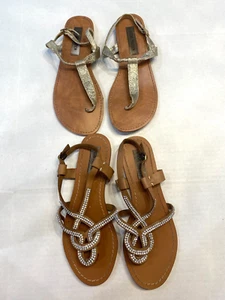 Sandali perizoma oro Steve Madden taglia 7,5 - Foto 1 di 10