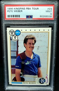 Pete Weber RC 1990 Kingpins PBA Tour Bowling #23 PSA 9 Mint Rookie Card