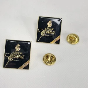 Sobranie Cocktail Menge 2 quadratisch 1" Vintage Revers Pin Pinback Tasten - Bild 1 von 4