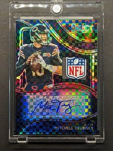 MITCHELL TRUBISKY True 1/1 Auto 2020 Panini Select NFL Shield Black Finite Prizm