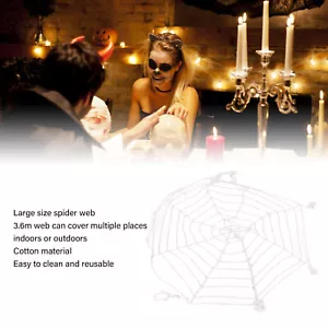Large Halloween Spider Web White Round Net For Yard Decor - Picture 1 of 22