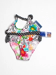 New Girl Jantzen Flower Polka Dot Bathing Swim Suit Bikini 2 Piece Size 5 - Picture 1 of 1