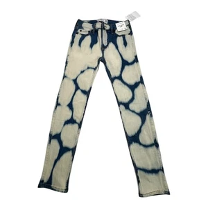 Abercrombie Kids Girls Super Skinny Jeans Blue White Tie Dye Size 9/10 Slim NWT - Picture 1 of 8