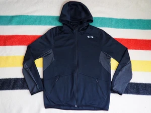 Y2k 2000s Oakley Software Logo Gorp Tech Zip Black Gray Hooded Jacket Mens M - Picture 1 of 7