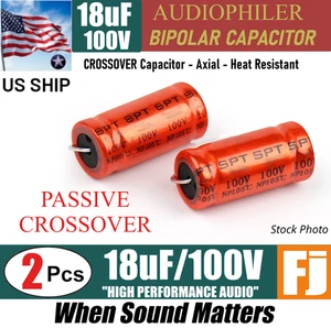 2x Audiophiler Bipolar Axial Electronic HIFI Crossover Capacitor 100V 18uF - Picture 1 of 2
