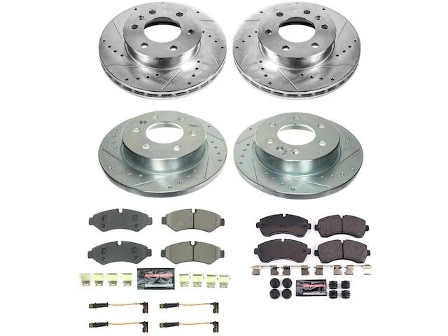 Kit de pastillas de freno y rotor delanteras y traseras para Freightliner Sprinter 1500 BZ368PT Foto 1 de 1