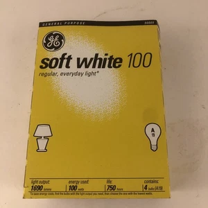 (3X) GE Soft White Bulbs 100 Watt A19 (1 missing from pack) - Picture 1 of 6