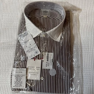 J. Press Long Sleeve Button Down Shirt Men's S 14.5-33 Brown Made In Vietnam NWT - Picture 1 of 10