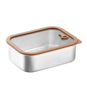 Stainless Steel Food Containers with Tempered Glass Lids, Leakproof Meal4273 - Picture 1 of 6