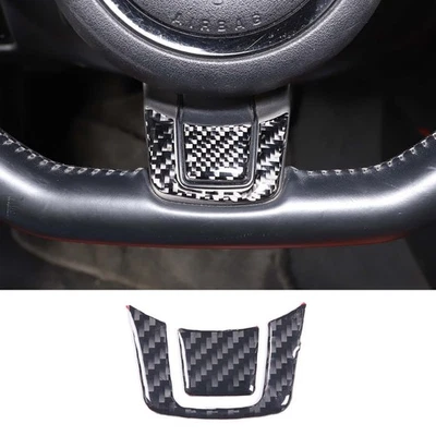 Steering Wheel Decorative Cover Soft Carbon Fiber 2Pcs Set For Jaguar F-TYPE 13+ - Image 1 of 4