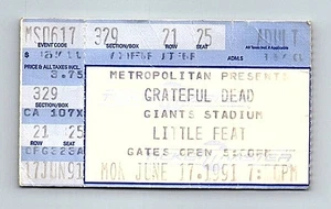 Biglietto concerto Grateful Dead Stub 17 giugno 1991 East Rutherford New Jersey - Foto 1 di 7