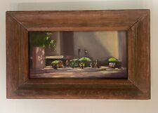 Oil on Canvas New York City Street Market Framed Painting Size 16" X 10"