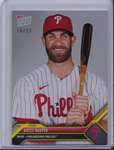 Bryce Harper 2023 Topps Now Gold Foil #'d/23 Road to Opening Day Parallelo - Foto 1 di 2