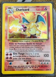 Pokemon SPANISH Charizard 4/102 Base Set Unlimited Holofoil Modearely Played #2 - Picture 1 of 11
