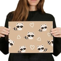 A3 Wildlife Wild Animal Poster Gift #14190 Adorable Racoon Poster Size A4