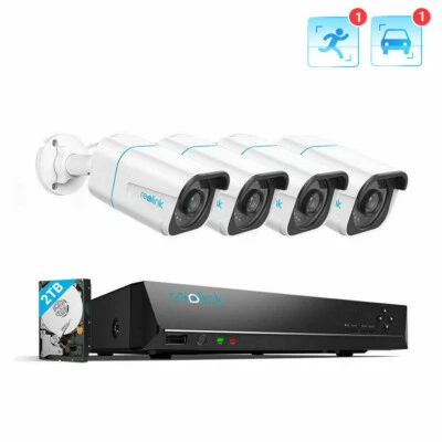 Reolink 4K Kit Surveillance PoE Détection de personne/véhicule IP66 RLK8-810B4-A