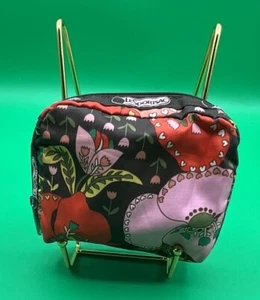 A Very Cute Small Poppy Floral Printed Multicolor Lesportsac Coin Purse Pouch - Picture 1 of 5