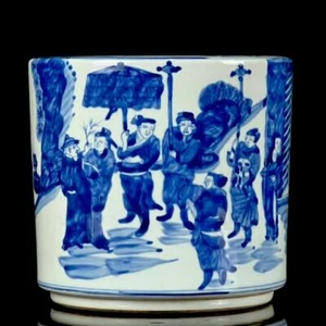 ANTIGUO RARO CEPILLO CHINO KANGXI MARCADO AZUL Y BLANCO (X300) - Imagen 1 de 9