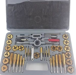 40 piezas SAE Grifo y Troquel Capa de Titanio Hilo Perno Extractor/Tirador Kit de Extracción - Imagen 1 de 8