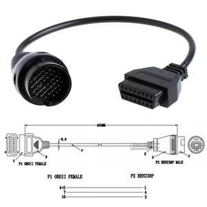 For Mercedes Benz 38 Pin to 16 Pin OBD2 OBDII Car Fault Diagnostic Cable Adapter - Picture 1 of 9