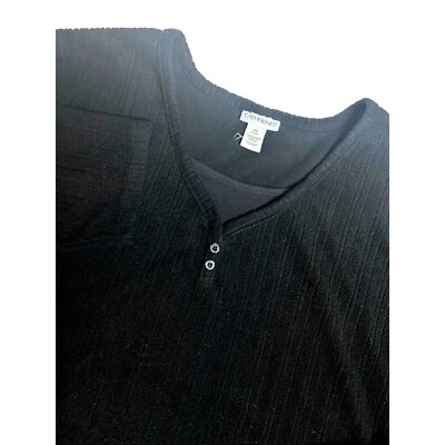 Suéter Pullover Informal Cuello en V Catherines Para Mujer 3X (26/28W) Negro Chenilla Foto 1 de 4